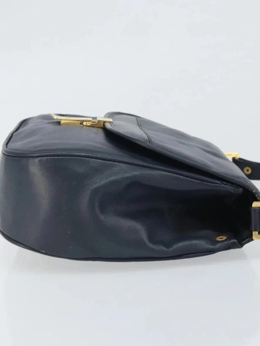 Christian Dior Shoulder Bag Leather Navy Gold Auth bs33272 - Picture 4 of 16